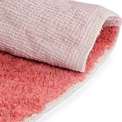 Rund Teppich - Amira Natural Cotton Shaggy (rosa/orange)