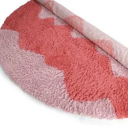 Rund Teppich - Amira Natural Cotton Shaggy (rosa/orange)