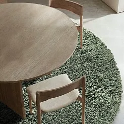 Rund Teppich - Combarro Solid Cotton Shaggy (grün)