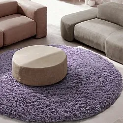 Rund Teppich - Combarro Solid Cotton Shaggy (hellviolett)