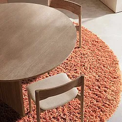 Rund Teppich - Combarro Solid Cotton Shaggy (hellorange)