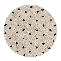 Rund Teppich - Soria Natural Cotton Shaggy (offwhite/schwarz)