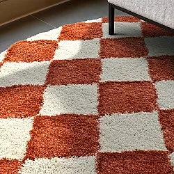 Runde Teppiche - Albi (weiß/orange)