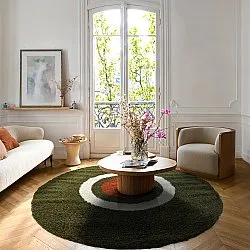 Tapis ronds - Alsace (vert/blanc/orange)