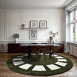 Runde Teppiche - Asilah (grün/weiß)