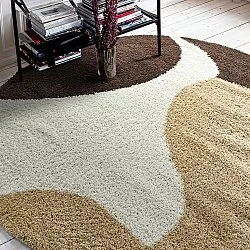 Tapis ronds - Chiniot (marron/beige/blanc)