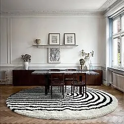 Runde Teppiche - Cluny (weiß/schwarz)