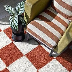 Runde Teppiche - Gordes (orange/weiß)