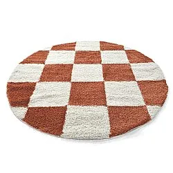 Runde Teppiche - Gordes (orange/weiß)