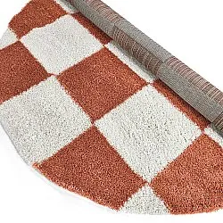 Runde Teppiche - Gordes (orange/weiß)