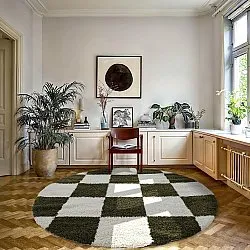 Runde Teppiche - Gordes (grün/weiß)