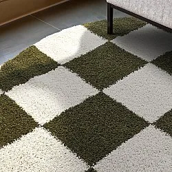 Runde Teppiche - Gordes (grün/weiß)