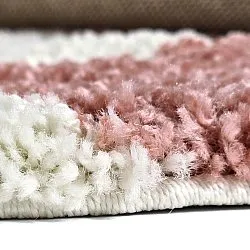 Runde Teppiche - Gordes (rosa/weiß)