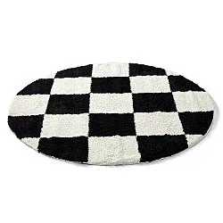 Runde Teppiche - Gordes (schwarz/weiß)
