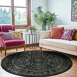 Rund Teppich - Peking Noble (schwarz)