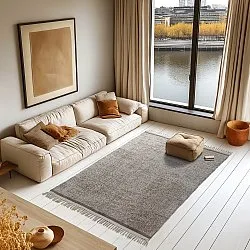 Tapis à poils longs - Celina Natural Cotton Shaggy (beige/marron)