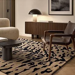 Hochflorteppiche - Zebra Tufted Wool Premium (beige/schwarz)