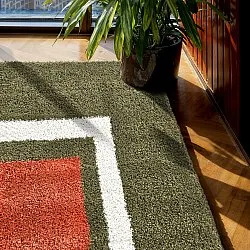 Hochflorteppiche - Alsace (grün/weiß/orange)