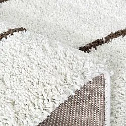 Hochflorteppiche - Eze (weiß/braun)