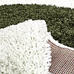 Tapis à poils longs - Sanghar (blanc/orange/vert)