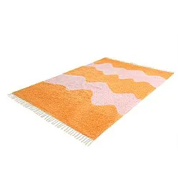 Hochflorteppiche - Amira Natural Cotton Shaggy (orange/rosa)