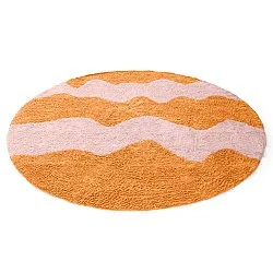 Rund Teppich - Amira Natural Cotton Shaggy (orange/rosa)