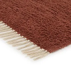Hochflorteppiche - Amira Natural Cotton Shaggy (rot/beige)