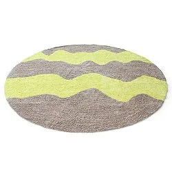 Rund Teppich - Amira Natural Cotton Shaggy (taupe/gelb)