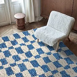 Tapis shaggy - Atrani Natural Cotton Shaggy (bleu)