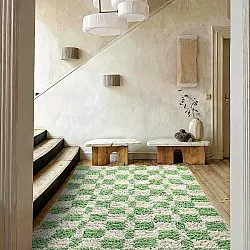 Hochflorteppiche - Atrani Natural Cotton Shaggy (grün)