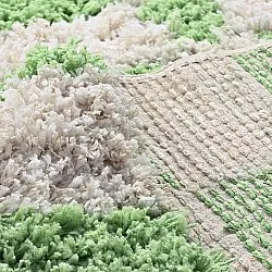 Hochflorteppiche - Atrani Natural Cotton Shaggy (grün)