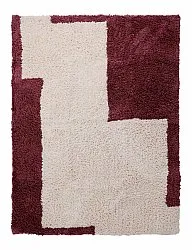 Hochflorteppiche - Begur Natural Cotton Shaggy (offwhite/burgunder)