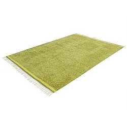 Tapis à poils longs - Celina Natural Cotton Shaggy (vert/jaune)