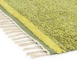 Tapis à poils longs - Celina Natural Cotton Shaggy (vert/jaune)