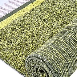 Tapis à poils longs - Celina Natural Cotton Shaggy (vert/jaune)