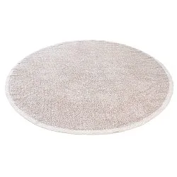 Tapis rond - Celina Natural Cotton Shaggy (taupe/lavande)