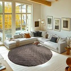 Runde Teppiche - Conara Natural Cotton Shaggy (taupe)