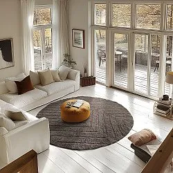 Runde Teppiche - Conara Natural Cotton Shaggy (taupe)