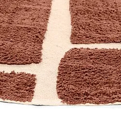 Tapis rond - Cyrus Natural Cotton Shaggy (marron)