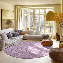 Rund Teppich - Cyrus Natural Cotton Shaggy (lila)