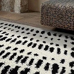 Hochflorteppiche - Dotty (schwarz/weiß)