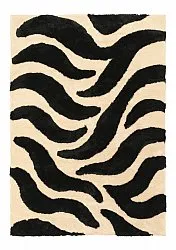 Tapis shaggy - Fergana (crème/noir)
