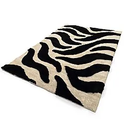 Tapis shaggy - Fergana (crème/noir)