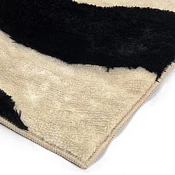 Tapis shaggy - Fergana (crème/noir)
