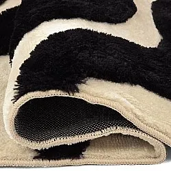 Tapis shaggy - Fergana (crème/noir)