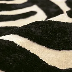 Tapis shaggy - Fergana (crème/noir)