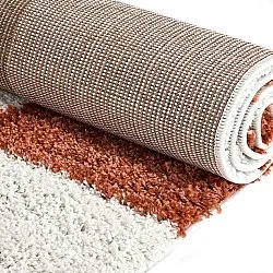 Hochflorteppiche - Gordes (orange/weiß)