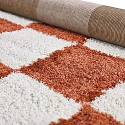 Hochflorteppiche - Gordes (orange/weiß)