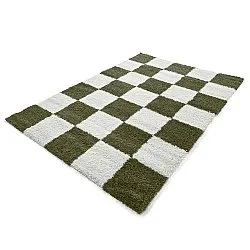 Tapis à poils longs - Gordes (vert/blanc)