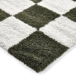 Tapis à poils longs - Gordes (vert/blanc)